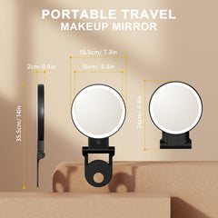 Auxmir miroir maquillage portable avec rotation à 360° pour une vue optimale.