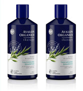 Shampooing Biotine B-Complex d'Avalon Organics – bouteille lumineuse, cheveux visiblement plus épais.