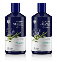 Shampooing Biotine B-Complex d'Avalon Organics – bouteille lumineuse, cheveux visiblement plus épais.