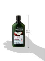 Avalon Organics Conditionneur au vinaigre de pomme, cheveux doux et brillants après rinçage.