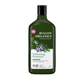 Avalon Organics Shampoing Romarin – bouteille montrant le conditionnement, promesse de volume