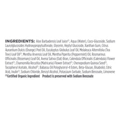 Avalon Organics Shampoing Arbre à Thé, ingrédients botaniques dont théier, aloe et protéines de quinoa.