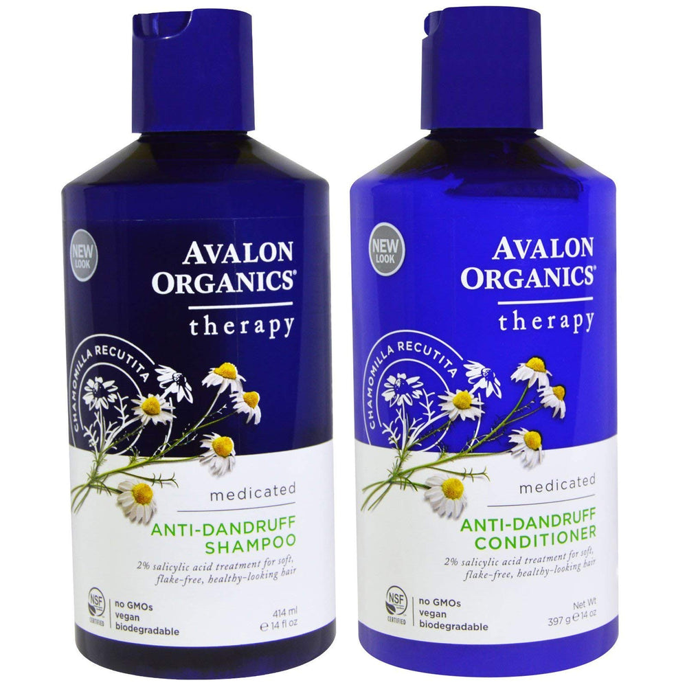 Avalon Organics Shampoing anti-pelliculaire en flacon, rafraîchissant et facile à utiliser.