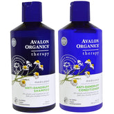 Avalon Organics Shampoing anti-pelliculaire en flacon, rafraîchissant et facile à utiliser.