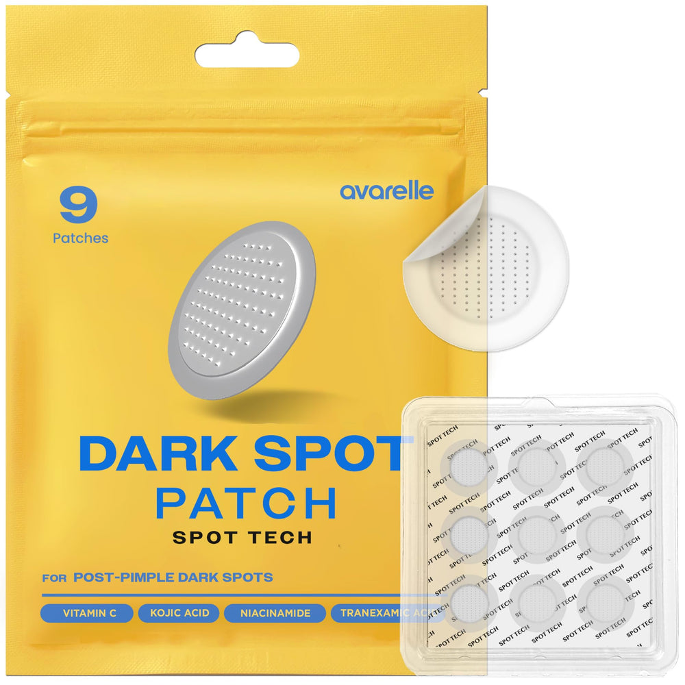 AVARELLE patch taches emballage, solution ciblée post-acné.