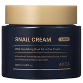 AVCA Crème Mucin Escargot, flacon pompe pratique pour hydratation quotidienne.