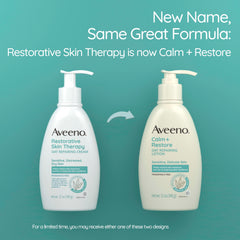 Aveeno Calm Restore: formule avoine et prébiotique pour peaux sensibles.