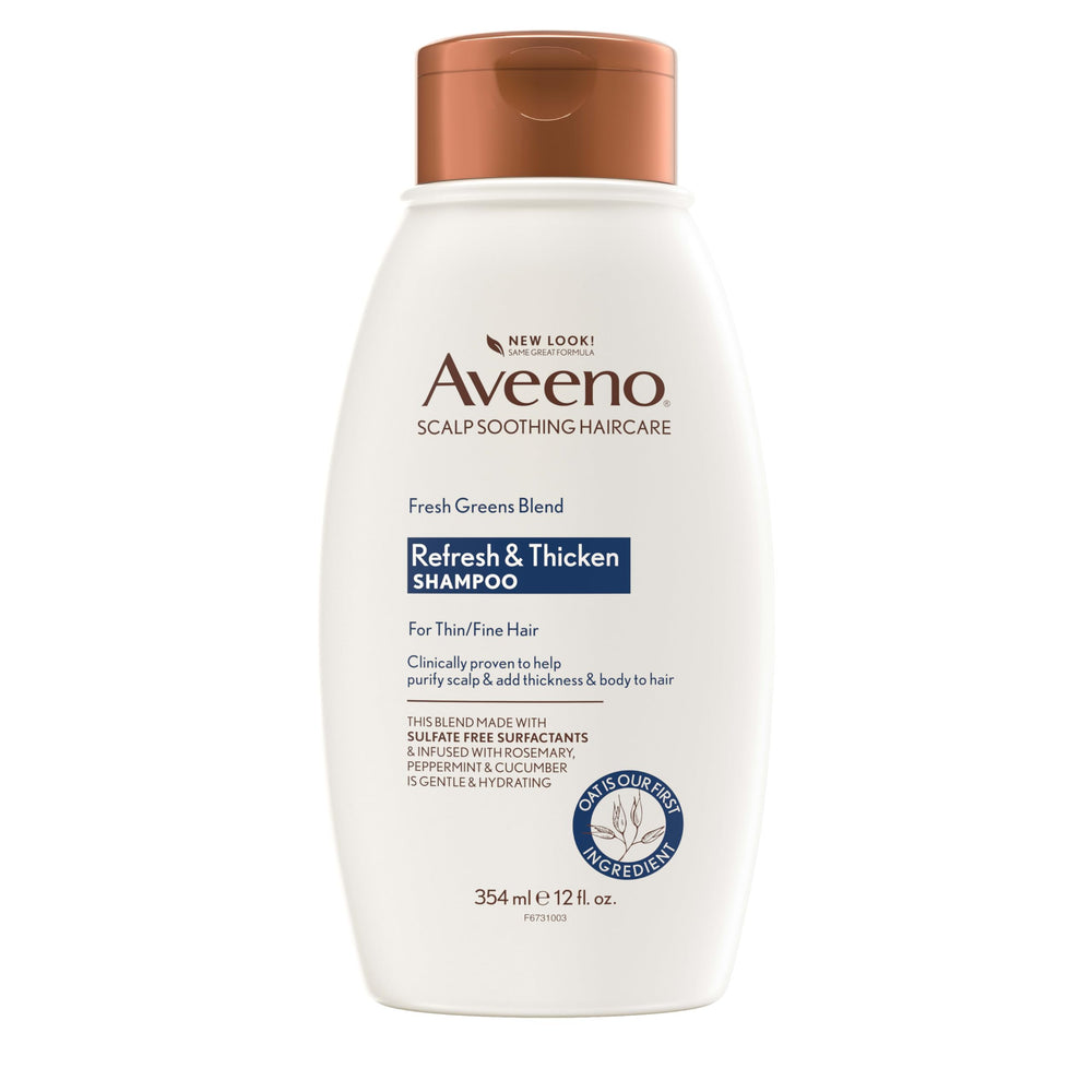 Aveeno Fresh Greens Blend Shampoo en bouteille, parfum frais et naturel