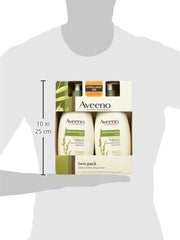 Texture crémeuse d'Aveeno Lotion Hydratante, absorption rapide pour peau douce.