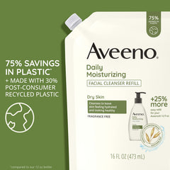 Aveeno nettoyant visage sans sulfates recharge 16oz: nettoyage en douceur.