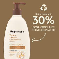 Emballage Aveeno Tone + Texture sans parfum pour peaux sensibles