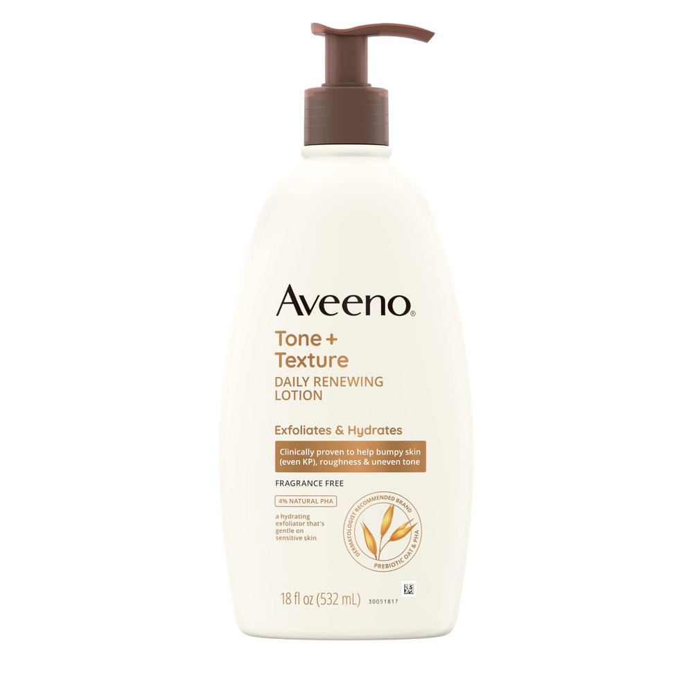 Aveeno Tone + Texture: bouteille de lotion hydratante pour une peau douce