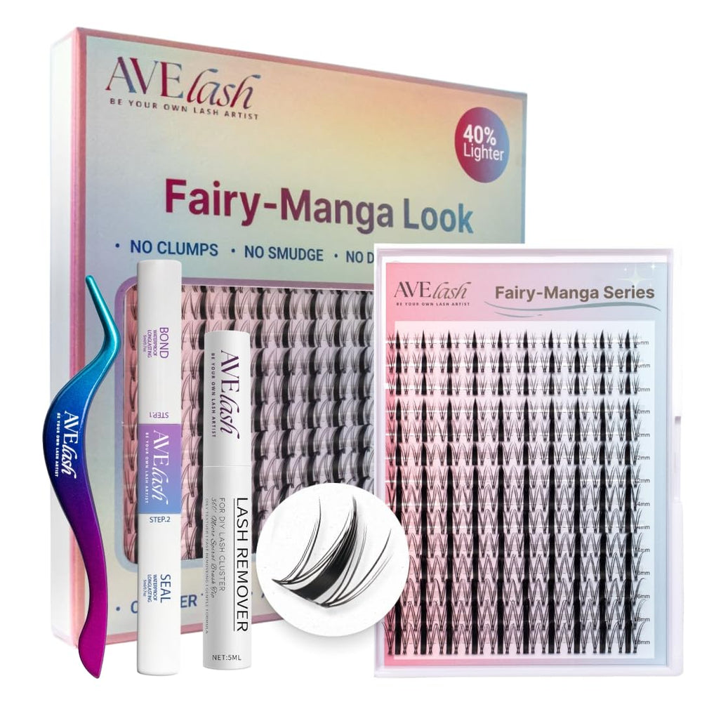 ABELASH Fairy Manga Lash Clusters, bande transparente 0,03 mm pour un rendu discret et confortable.