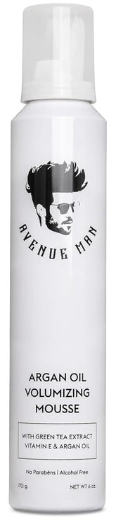 Avenue Man Argan Oil Mousse bottle for rich volume and lift