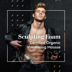 Close-up of creamy foam from Avenue Man Unscented Sculpting Foam for lightweight volume and flexible hold