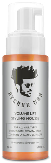 Avenue Man Volume Lift Mousse dans sa bouteille, volume durable toute la journée.