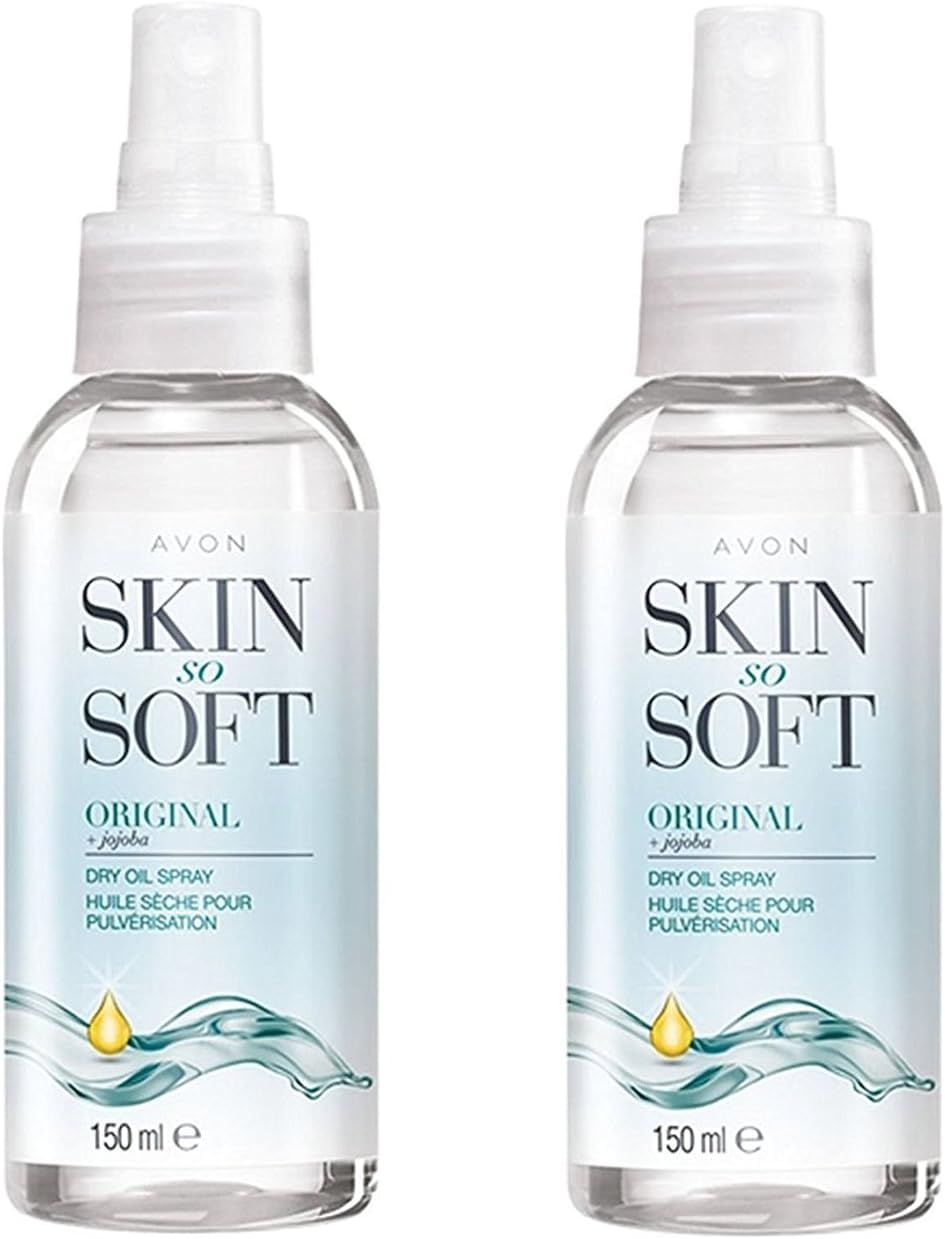 AVON SKIN SO SOFT huile sèche originale, flacon 150 ml, pack 2, hydratation légère.