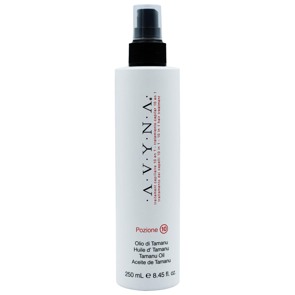 Avyna Pozione 10, flacon spray protection chaleur, pour protéger les cheveux avant le coiffage à chaud.