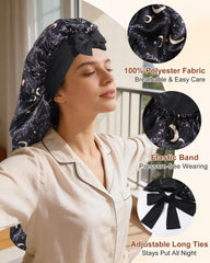 AWAYTR bonnet satin avec bande elastique, maintien sécurisé toute la nuit.