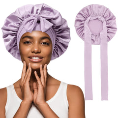 AWAYTR bonnet satin à bande large pour dormir, réduit les glissements nocturnes.