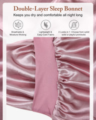 AWAYTR bonnet satin cheveux longs tresses protège et maintient l'ensemble des tresses.