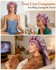 AWAYTR bonnet satin protection humidité cheveux préserve la brillance et l'hydratation.