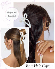 AWAYTR clip-bow noir brillant, robuste et durable pour cheveux épais.