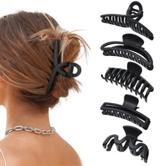 AWAYTR grandes pinces cheveux noir mat pour cheveux épais et volumineux.