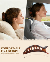 AWAYTR pince plat Léopard – grande ouverture pour cheveux volumineux.