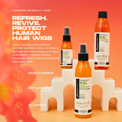 Awesome wig leave-in conditioner spray mist enables quick, even application.