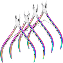 Awpeye ensemble 4 pinces-cuticules arc-en-ciel, pratique pour la manucure à domicile.