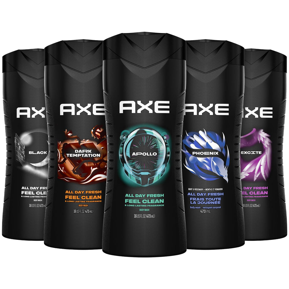 AXE 3-en-1 Apollo, bouteille pratique pour douche rapide et complète