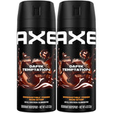 AXE Déodorant spray Dark Temptation duo de 120 ml chacun, protection potentielle de 48 heures.