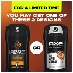 AXE Dark Temptation appliqué sous les bras, sensation de fraîcheur