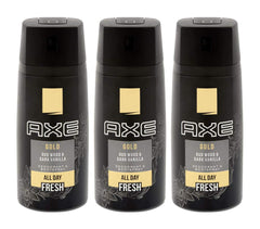 Ensemble AXE Gold, parfum sophistiqué et pack triple pratique pour rester frais.