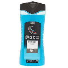 AXE Sport Blast gel-douche pour homme, fraîcheur énergisante et hydratation légère après l’entraînement.