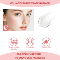 Ayzololo Masque Nuit Collagène – applicateur-brosse inclus pour application facile