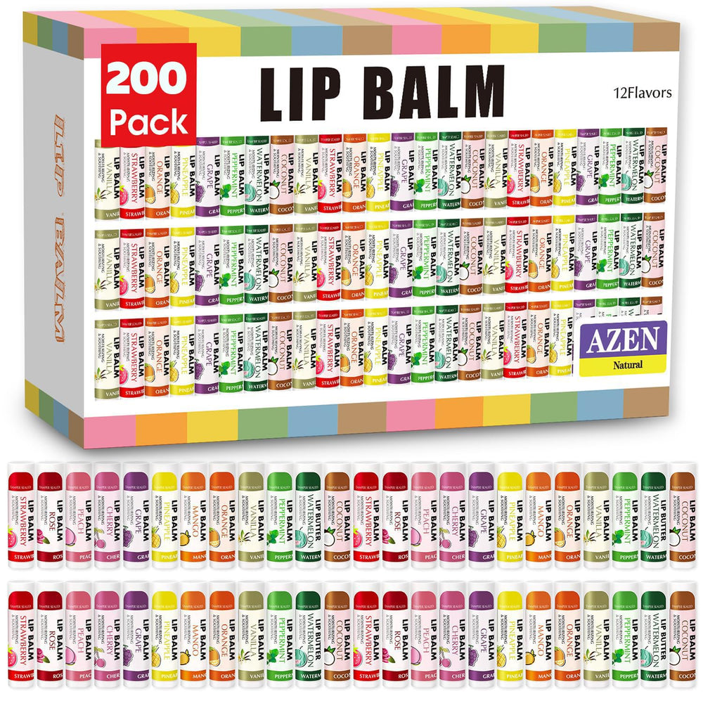 AZEN baume à lèvres: emballage 200-pack idéal pour présentoirs et promotions.