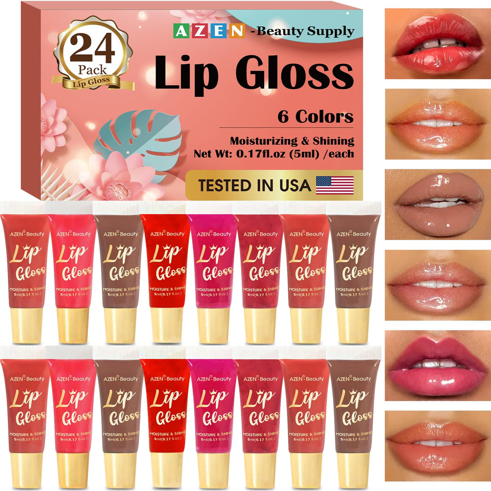 AZEN huile couleur levres 24-pack offre douceur et hydratation pour lèvres sèches