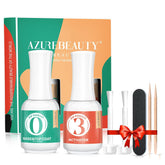 Base et top coat 2 en 1 AzureBeauty dans une bouteille pratique et élégante.