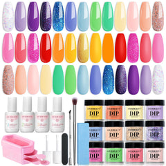 AZUREBEAUTY dip poudre : ensemble 20 couleurs néon pour une manucure éclatante