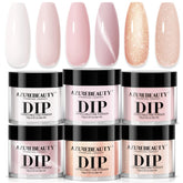 AZUREBEAUTY Dip Powder ensemble six couleurs nude et rose glitter pour fini naturel