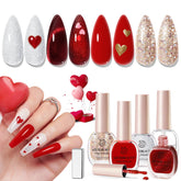 AZUREBEAUTY coffret vernis noel rouge et argent pret pour les fetes.