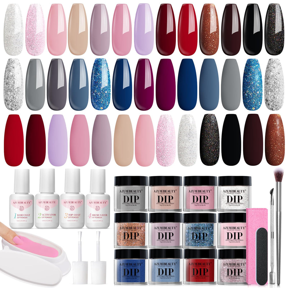 AZUREBEAUTY kit dip-poudre complet pour une manucure maison facile et professionnelle