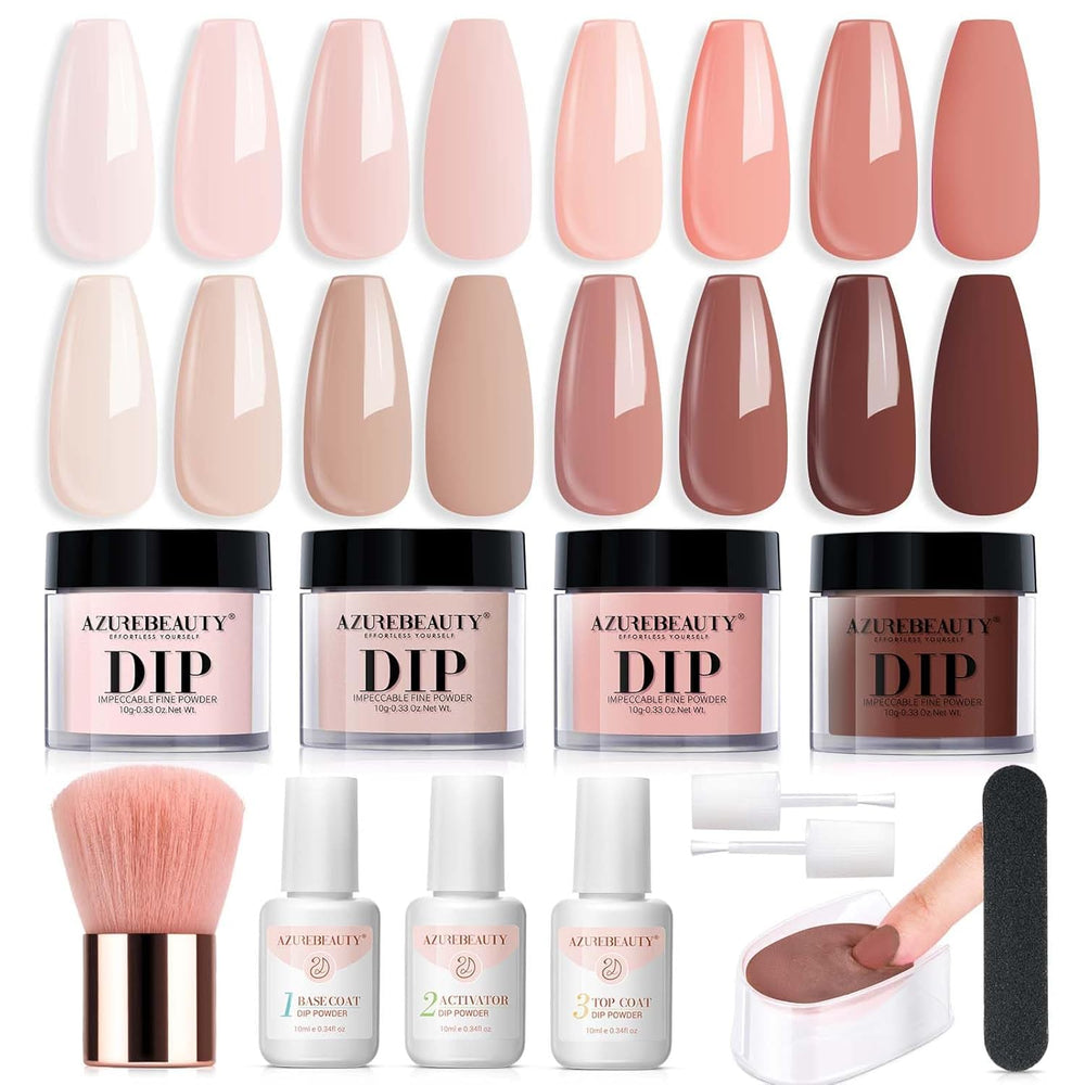 AZUREBEAUTY Kit Dip Poudre Ensemble Complet: démarrage facile pour une manucure maison.