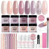 AzureBeauty Kit Dip Poudre – ensemble nude, polyvalent pour tous les looks.