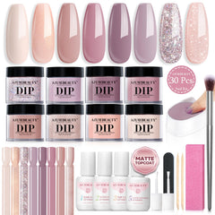 AzureBeauty Kit Dip Poudre – ensemble nude, polyvalent pour tous les looks.