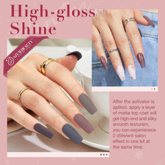 AZUREBEAUTY Dip Poudre: liquides base, activateur et topcoat pour une application fluide