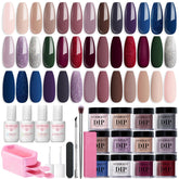 AZUREBEAUTY kit-poudre-dip-20-couleurs: palette complète pour des ongles variés et durables.