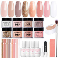 AZUREBEAUTY kit-poudre-dip 8 teintes; couleurs riches et durables pour manucure à domicile.